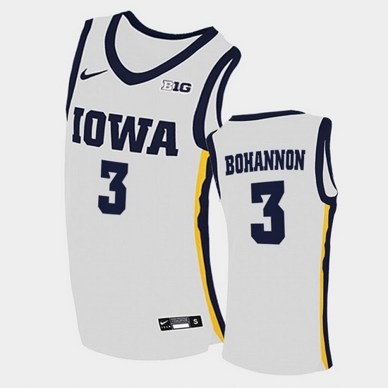 Men Iowa Hawkeyes Jordan Bohannon Home White College Basketball Jersey Men Iowa Hawkeyes Jordan Bohannon Home White College Basketball Jersey