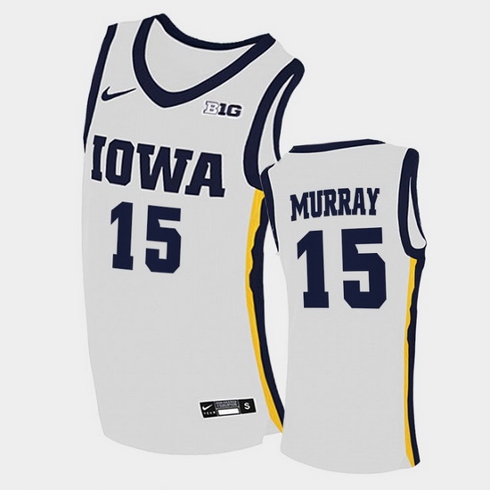 Men Iowa Hawkeyes Keegan Murray Home White College Basketball Jersey Men Iowa Hawkeyes Keegan Murray Home White College Basketball Jersey