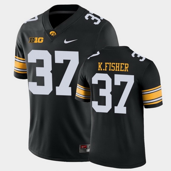 Men Iowa Hawkeyes Kyler Fisher Game Black College Football Jersey Men Iowa Hawkeyes Kyler Fisher Game Black College Football Jersey
