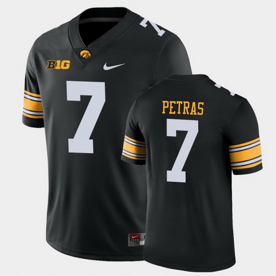 Men Iowa Hawkeyes Spencer Petras Game Black College Football Jersey Men Iowa Hawkeyes Spencer Petras Game Black College Football Jersey