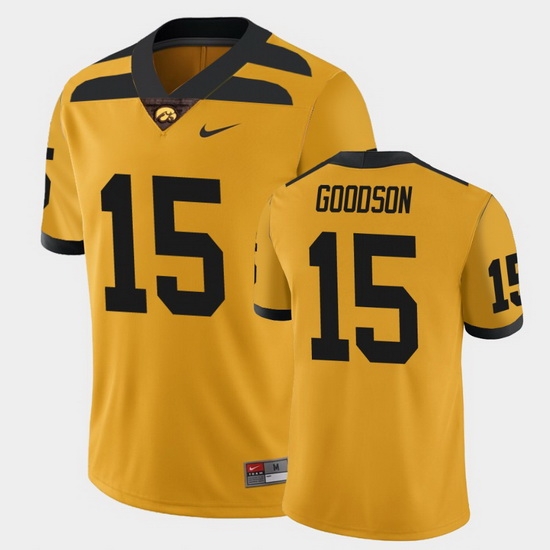 Men Iowa Hawkeyes Tyler Goodson College Football Gold Alternate Game Jersey Men Iowa Hawkeyes Tyler Goodson College Football Gold Alternate Game Jersey