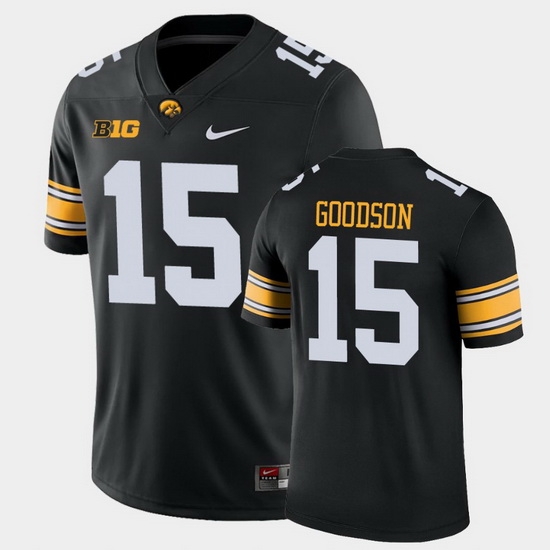 Men Iowa Hawkeyes Tyler Goodson Game Black College Football Jersey Men Iowa Hawkeyes Tyler Goodson Game Black College Football Jersey