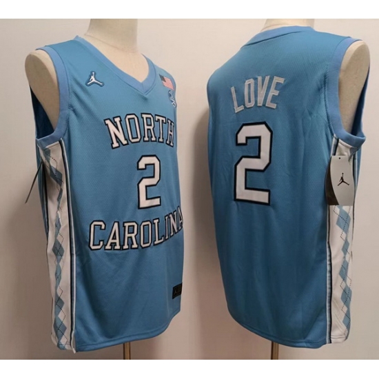 Men North Carolina Tar Heels #2 Caleb Love Blue College Football Jersey Men North Carolina Tar Heels #2 Caleb Love Blue College Football Jersey