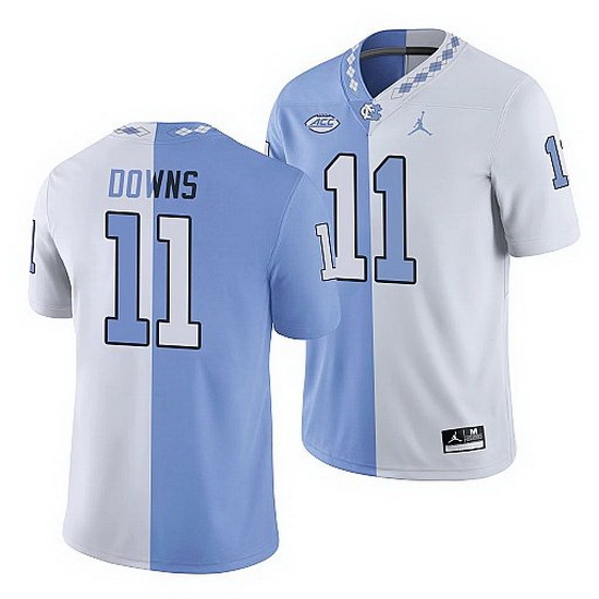 North Carolina Tar Heels Josh Downs College Football White Blue Split Edition Game Jersey North Carolina Tar Heels Josh Downs College Football White Blue Split Edition Game Jersey