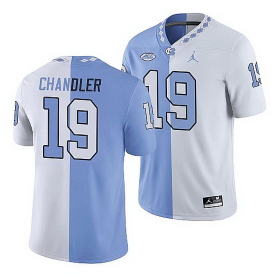 North Carolina Tar Heels Ty Chandler College Football White Blue Split Edition Game Jersey North Carolina Tar Heels Ty Chandler College Football White Blue Split Edition Game Jersey