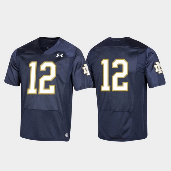 Men Notre Dame Fighting Irish 12 Navy Premier Football Jersey Men Notre Dame Fighting Irish 12 Navy Premier Football Jersey