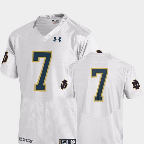 Men Notre Dame Fighting Irish 7 White Alumni Football Game Finished Replica Jersey Men Notre Dame Fighting Irish 7 White Alumni Football Game Finished Replica Jersey