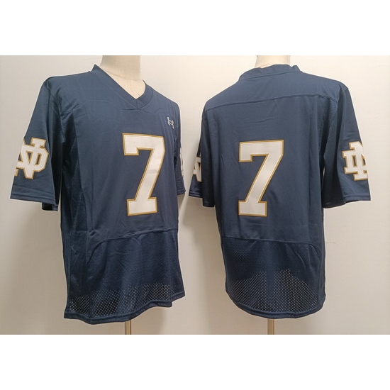 Men Notre Dame Fighting Irish Audric Estime #7 Navy Blue 2023 Stitched No Name Jersey Men Notre Dame Fighting Irish Audric Estime #7 Navy Blue 2023 Stitched No Name Jersey
