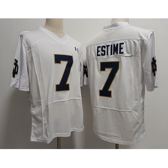 Men Notre Dame Fighting Irish Audric Estime #7 White 2023 Stitched Jersey Men Notre Dame Fighting Irish Audric Estime #7 White 2023 Stitched Jersey