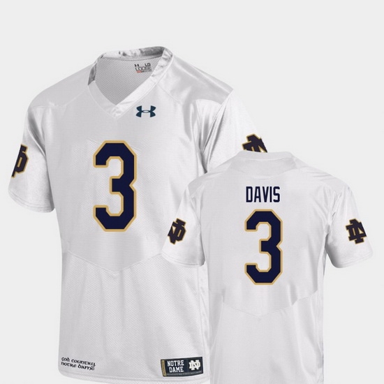 Men Notre Dame Fighting Irish Avery Davis 3 White College Football Replica Jersey Men Notre Dame Fighting Irish Avery Davis 3 White College Football Replica Jersey