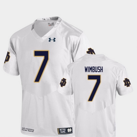Men Notre Dame Fighting Irish Brandon Wimbush 7 White College Football Replica Jersey Men Notre Dame Fighting Irish Brandon Wimbush 7 White College Football Replica Jersey