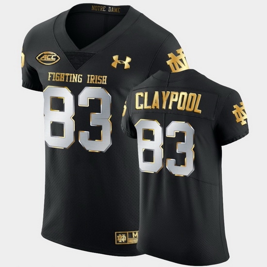 Men Notre Dame Fighting Irish Chase Claypool Golden Edition Black Authentic Jersey Men Notre Dame Fighting Irish Chase Claypool Golden Edition Black Authentic Jersey