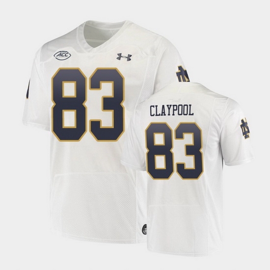 Men Notre Dame Fighting Irish Chase Claypool Replica White College Football Playoff Jersey Men Notre Dame Fighting Irish Chase Claypool Replica White College Football Playoff Jersey