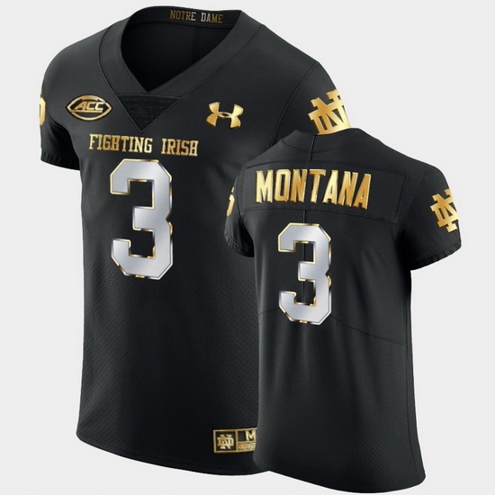 Men Notre Dame Fighting Irish Joe Montana Golden Edition Black Authentic Jersey Men Notre Dame Fighting Irish Joe Montana Golden Edition Black Authentic Jersey