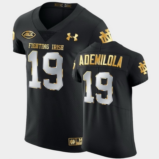 Men Notre Dame Fighting Irish Justin Ademilola Golden Edition Black Authentic Jersey Men Notre Dame Fighting Irish Justin Ademilola Golden Edition Black Authentic Jersey