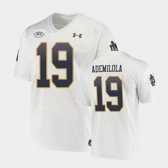 Men Notre Dame Fighting Irish Justin Ademilola Replica White College Football Playoff Jersey Men Notre Dame Fighting Irish Justin Ademilola Replica White College Football Playoff Jersey