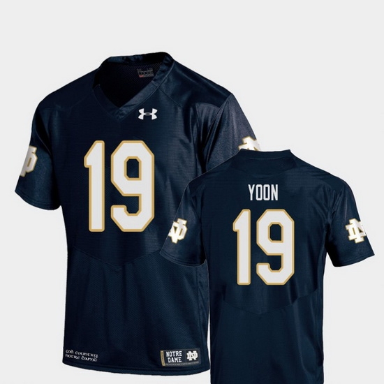 Men Notre Dame Fighting Irish Justin Yoon 19 Navy College Football Replica Jersey Men Notre Dame Fighting Irish Justin Yoon 19 Navy College Football Replica Jersey