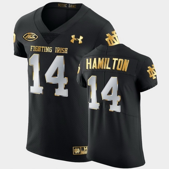 Men Notre Dame Fighting Irish Kyle Hamilton Golden Edition Black Authentic Jersey Men Notre Dame Fighting Irish Kyle Hamilton Golden Edition Black Authentic Jersey