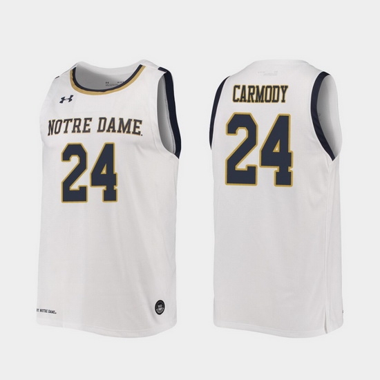 Men Notre Dame Fighting Irish Robby Carmody Replica White College Basketball 2019 20 Jersey Men Notre Dame Fighting Irish Robby Carmody Replica White College Basketball 2019 20 Jersey
