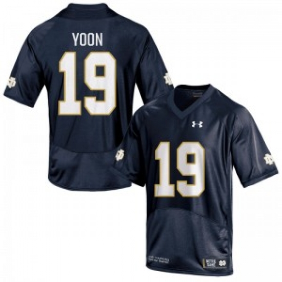 Men Under Armour 19 Replica Navy Blue Justin Yoon Notre Dame Fighting Irish Alumni Football Jersey Men Under Armour 19 Replica Navy Blue Justin Yoon Notre Dame Fighting Irish Alumni Football Jersey