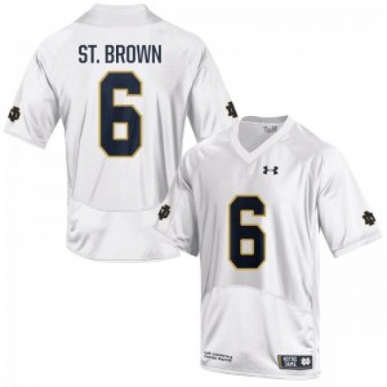 Men Under Armour 6 Replica White Equanimeous St. Brown Notre Dame Fighting Irish Alumni Football Jersey Men Under Armour 6 Replica White Equanimeous St. Brown Notre Dame Fighting Irish Alumni Football Jersey