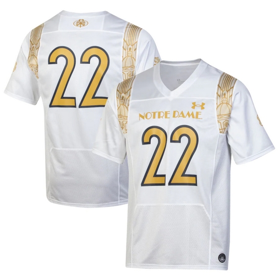 Men's Under Armour #22 White Notre Dame Fighting Irish 2022 Shamrock Series Replica Jersey Men's Under Armour #22 White Notre Dame Fighting Irish 2022 Shamrock Series Replica Jersey