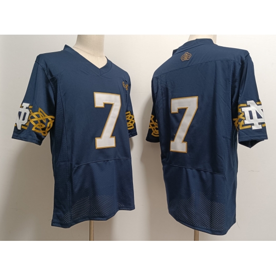 Notre Dame Fighting Irish Audric Estime #7 Navy Blue No Name 2023 Stitched Jersey Notre Dame Fighting Irish Audric Estime #7 Navy Blue No Name 2023 Stitched Jersey