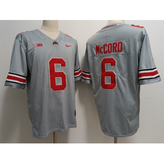 Men Nike Ohio State Buckeyes #6 Kyle McCord Gray College Football Jersey Men Nike Ohio State Buckeyes #6 Kyle McCord Gray College Football Jersey