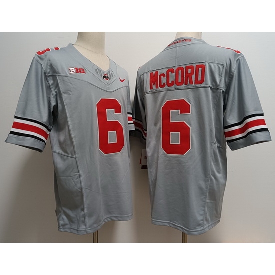Men Nike Ohio State Buckeyes #6 Kyle McCord Gray F U S E College Football Jersey Men Nike Ohio State Buckeyes #6 Kyle McCord Gray F U S E College Football Jersey