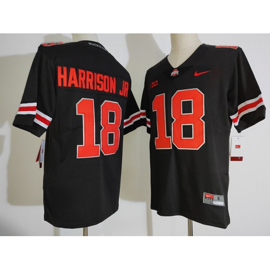 Men Ohio State Buckeyes 18 Marvin Harrison Jr. Black College Football Jersey Men Ohio State Buckeyes 18 Marvin Harrison Jr. Black College Football Jersey
