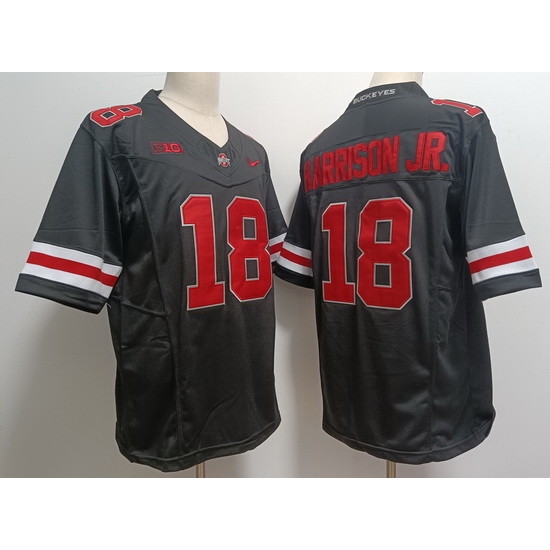 Men Ohio State Buckeyes 18 Marvin Harrison Jr. Black F U S E College Football Jersey Men Ohio State Buckeyes 18 Marvin Harrison Jr. Black F U S E College Football Jersey