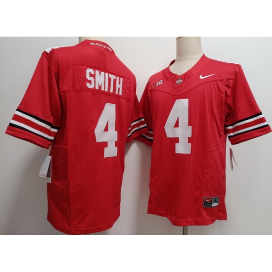 Men Ohio State Buckeyes Jeremiah Smith #4 Red F U S E Stitched NCAA Football Jersey Men Ohio State Buckeyes Jeremiah Smith #4 Red F U S E Stitched NCAA Football Jersey
