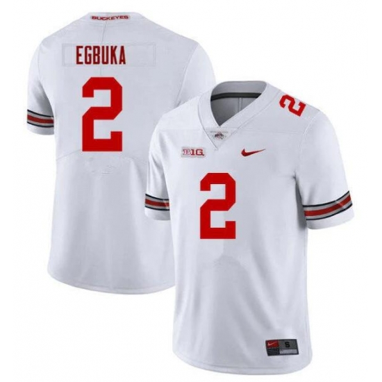 Men's Ohio State Buckeyes #2 Emeka Egbuka College Football Jersey White Men's Ohio State Buckeyes #2 Emeka Egbuka College Football Jersey White