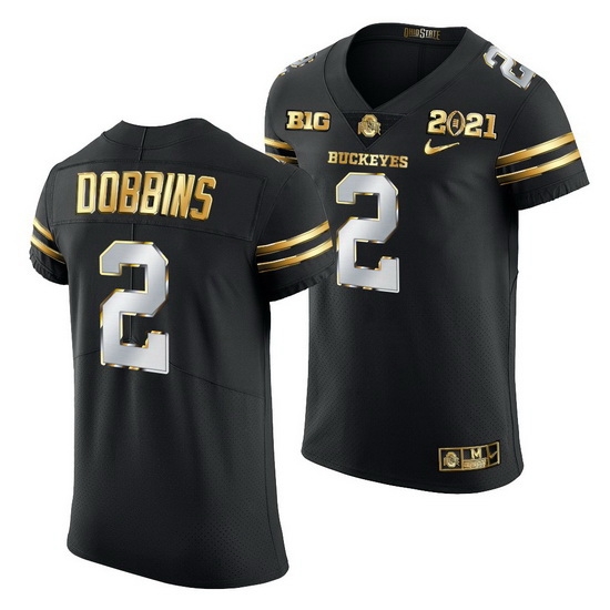 Ohio State Buckeyes J.K. Dobbins Black 2021 College Football Playoff Championship Golden Authentic Jersey Ohio State Buckeyes J.K. Dobbins Black 2021 College Football Playoff Championship Golden Authentic Jersey