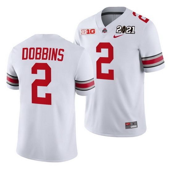 Ohio State Buckeyes J.K. Dobbins White 2021 Sugar Bowl Champions College Football Playoff College Football Playoff Jersey 0 Ohio State Buckeyes J.K. Dobbins White 2021 Sugar Bowl Champions College Football Playoff College Football Playoff Jersey 0