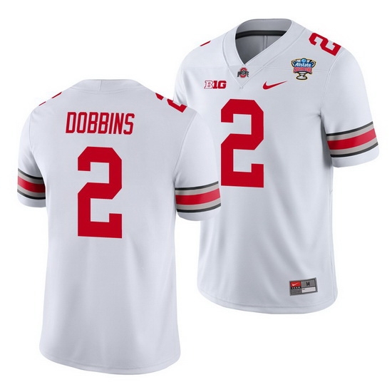 Ohio State Buckeyes J.K. Dobbins White 2021 Sugar Bowl College Football Jersey Ohio State Buckeyes J.K. Dobbins White 2021 Sugar Bowl College Football Jersey