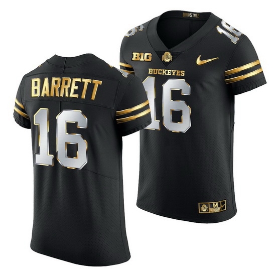 Ohio State Buckeyes J.T. Barrett Black Golden Edition Jersey Ohio State Buckeyes J.T. Barrett Black Golden Edition Jersey
