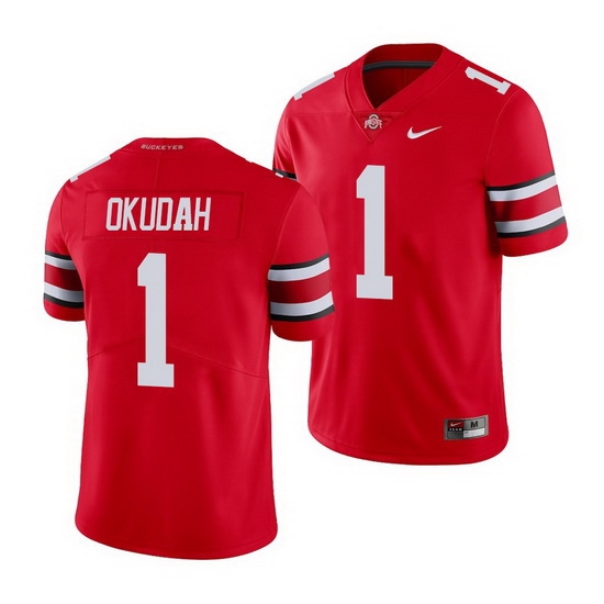 Ohio State Buckeyes Jeff Okudah Scarlet College Football Jersey Ohio State Buckeyes Jeff Okudah Scarlet College Football Jersey