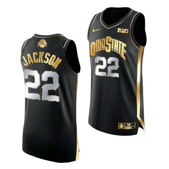 Ohio State Buckeyes Jim Jackson Black Retired Number Golden Authentic Jersey Ohio State Buckeyes Jim Jackson Black Retired Number Golden Authentic Jersey