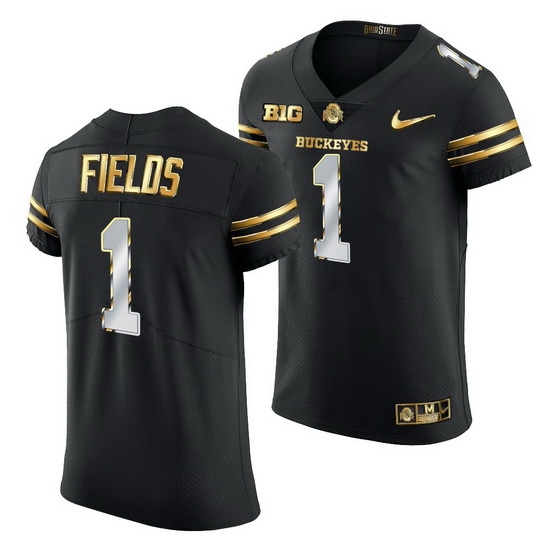 Ohio State Buckeyes Justin Fields Black Golden Edition Jersey Ohio State Buckeyes Justin Fields Black Golden Edition Jersey