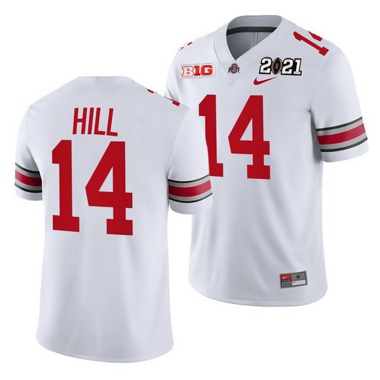 Ohio State Buckeyes K.J. Hill White 2021 Sugar Bowl Champions College Football Playoff College Football Playoff Jersey 0 Ohio State Buckeyes K.J. Hill White 2021 Sugar Bowl Champions College Football Playoff College Football Playoff Jersey 0