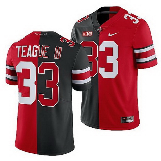 Ohio State Buckeyes Master Teague Iii Scarlet Black Split Edition Men Jersey Ohio State Buckeyes Master Teague Iii Scarlet Black Split Edition Men Jersey