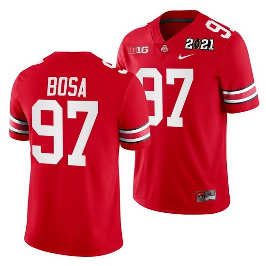 Ohio State Buckeyes Nick Bosa Scarlet 2021 Sugar Bowl Champions College Football Playoff College Football Playoff Jersey Ohio State Buckeyes Nick Bosa Scarlet 2021 Sugar Bowl Champions College Football Playoff College Football Playoff Jersey