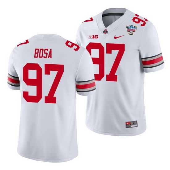 Ohio State Buckeyes Nick Bosa White 2021 Sugar Bowl College Football Jersey Ohio State Buckeyes Nick Bosa White 2021 Sugar Bowl College Football Jersey