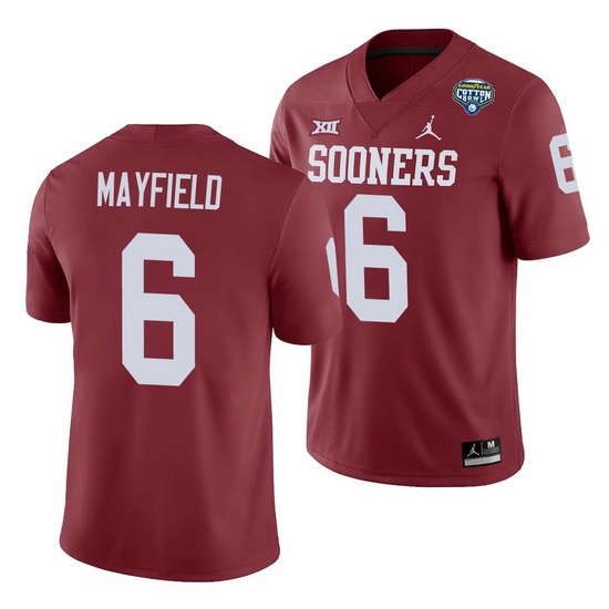 Oklahoma Sooners Baker Mayfield Crimson 2020 Cotton Bowl Men'S Jersey Oklahoma Sooners Baker Mayfield Crimson 2020 Cotton Bowl Men'S Jersey