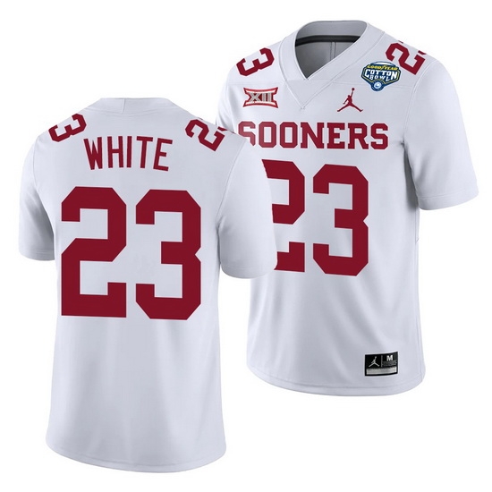 Oklahoma Sooners Dashaun White White 2020 Cotton Bowl Classic College Football Jersey Oklahoma Sooners Dashaun White White 2020 Cotton Bowl Classic College Football Jersey