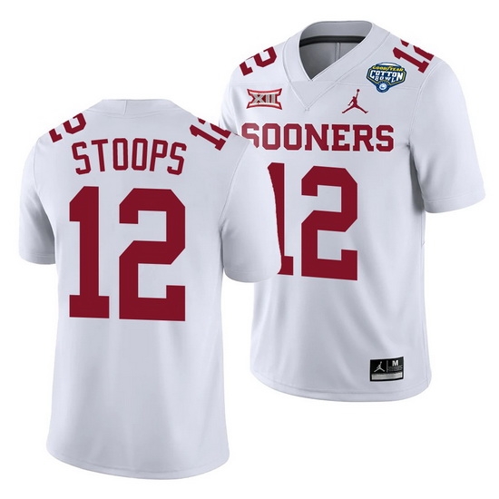Oklahoma Sooners Drake Stoops White 2020 Cotton Bowl Classic College Football Jersey Oklahoma Sooners Drake Stoops White 2020 Cotton Bowl Classic College Football Jersey