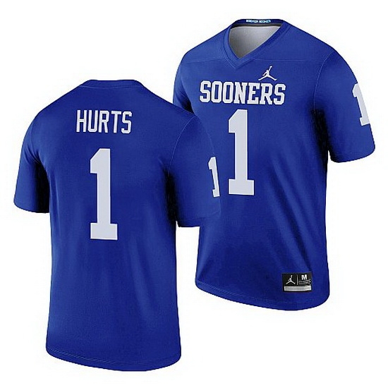 Oklahoma Sooners Jalen Hurts Blue Legend Men'S Jersey Oklahoma Sooners Jalen Hurts Blue Legend Men'S Jersey