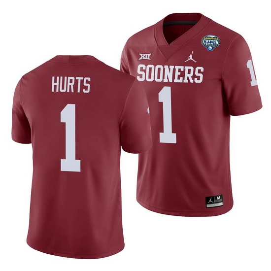 Oklahoma Sooners Jalen Hurts Crimson 2020 Cotton Bowl Men'S Jersey Oklahoma Sooners Jalen Hurts Crimson 2020 Cotton Bowl Men'S Jersey