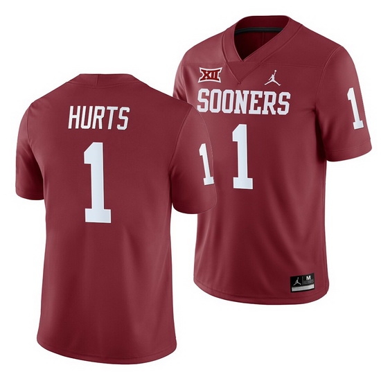 Oklahoma Sooners Jalen Hurts Crimson College Football Men'S Jersey Oklahoma Sooners Jalen Hurts Crimson College Football Men'S Jersey